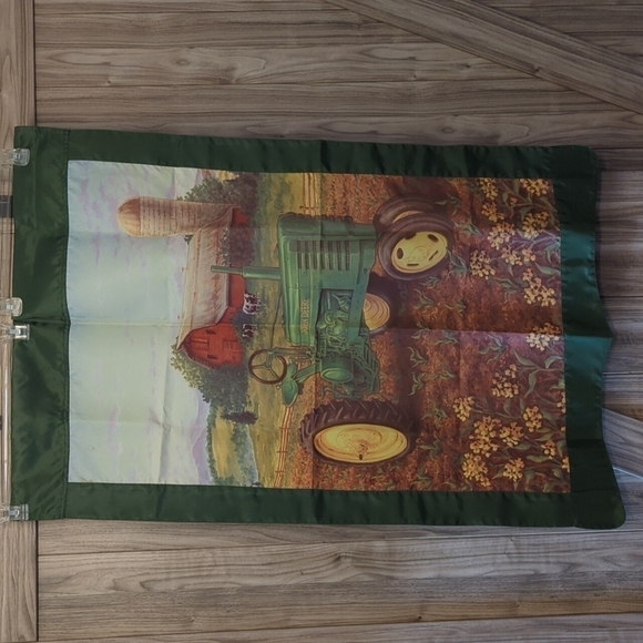 Large Beth O’Bryant John Deere Farm Tractor Decor Garden Flag - Picture 1 of 4